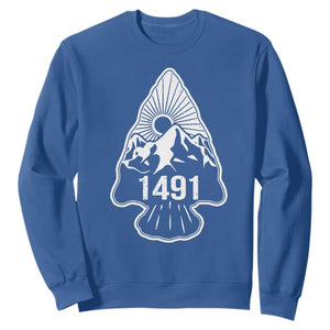 Proud Native American 1491 Pre Columbus Indigenous Arrowhead Sweatshirt TS11 Royal Blue Print Your Wear