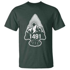 Proud Native American 1491 Pre Columbus Indigenous Arrowhead T Shirt TS11 Dark Forest Green Print Your Wear