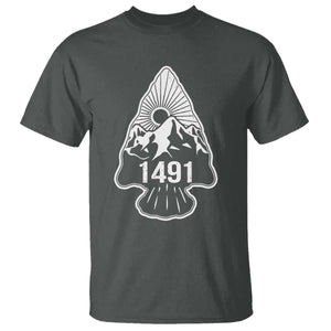 Proud Native American 1491 Pre Columbus Indigenous Arrowhead T Shirt TS11 Dark Heather Print Your Wear
