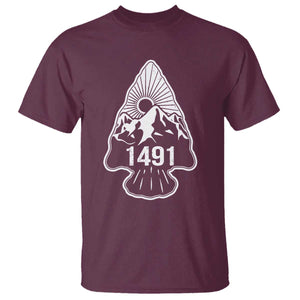 Proud Native American 1491 Pre Columbus Indigenous Arrowhead T Shirt TS11 Maroon Print Your Wear