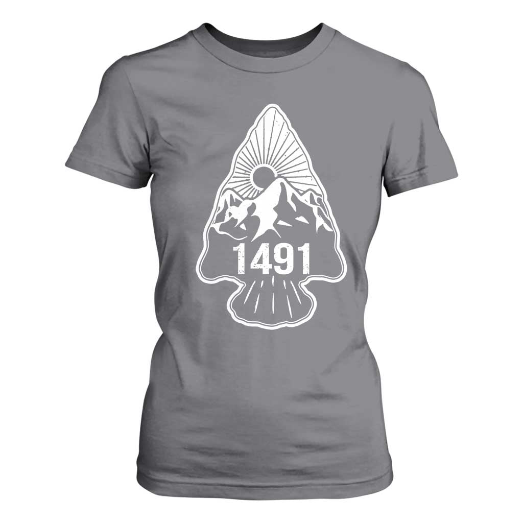 Proud Native American 1491 Pre Columbus Indigenous Arrowhead T Shirt For Women TS11 Charcoal Print Your Wear
