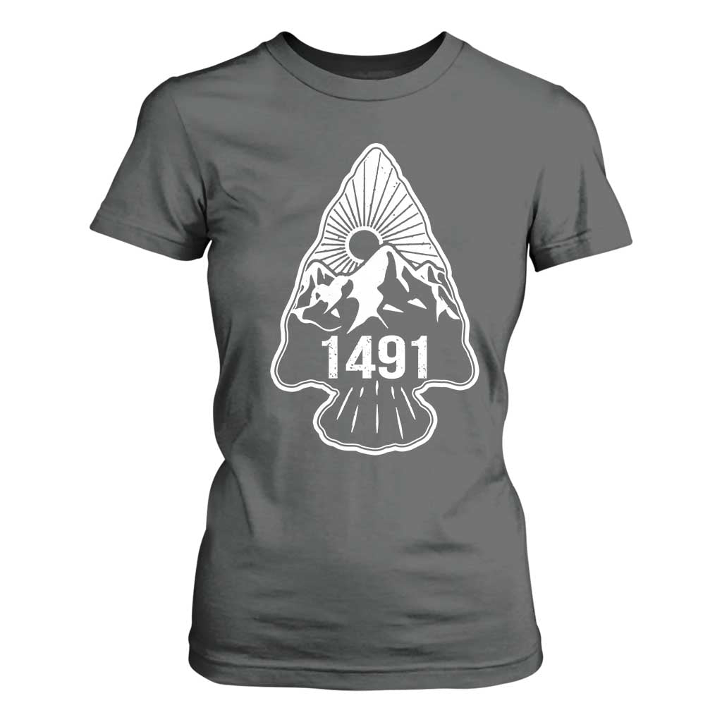 Proud Native American 1491 Pre Columbus Indigenous Arrowhead T Shirt For Women TS11 Dark Heather Print Your Wear