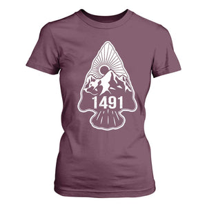 Proud Native American 1491 Pre Columbus Indigenous Arrowhead T Shirt For Women TS11 Maroon Print Your Wear