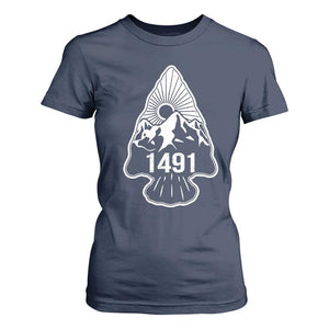 Proud Native American 1491 Pre Columbus Indigenous Arrowhead T Shirt For Women TS11 Navy Print Your Wear