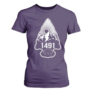 Proud Native American 1491 Pre Columbus Indigenous Arrowhead T Shirt For Women TS11 Purple Print Your Wear