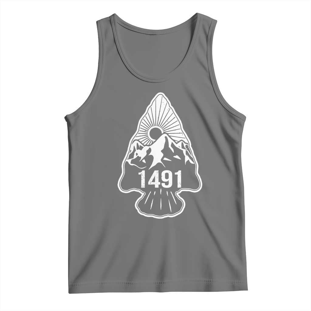 Proud Native American 1491 Pre Columbus Indigenous Arrowhead Tank Top TS11 Black Heather Print Your Wear