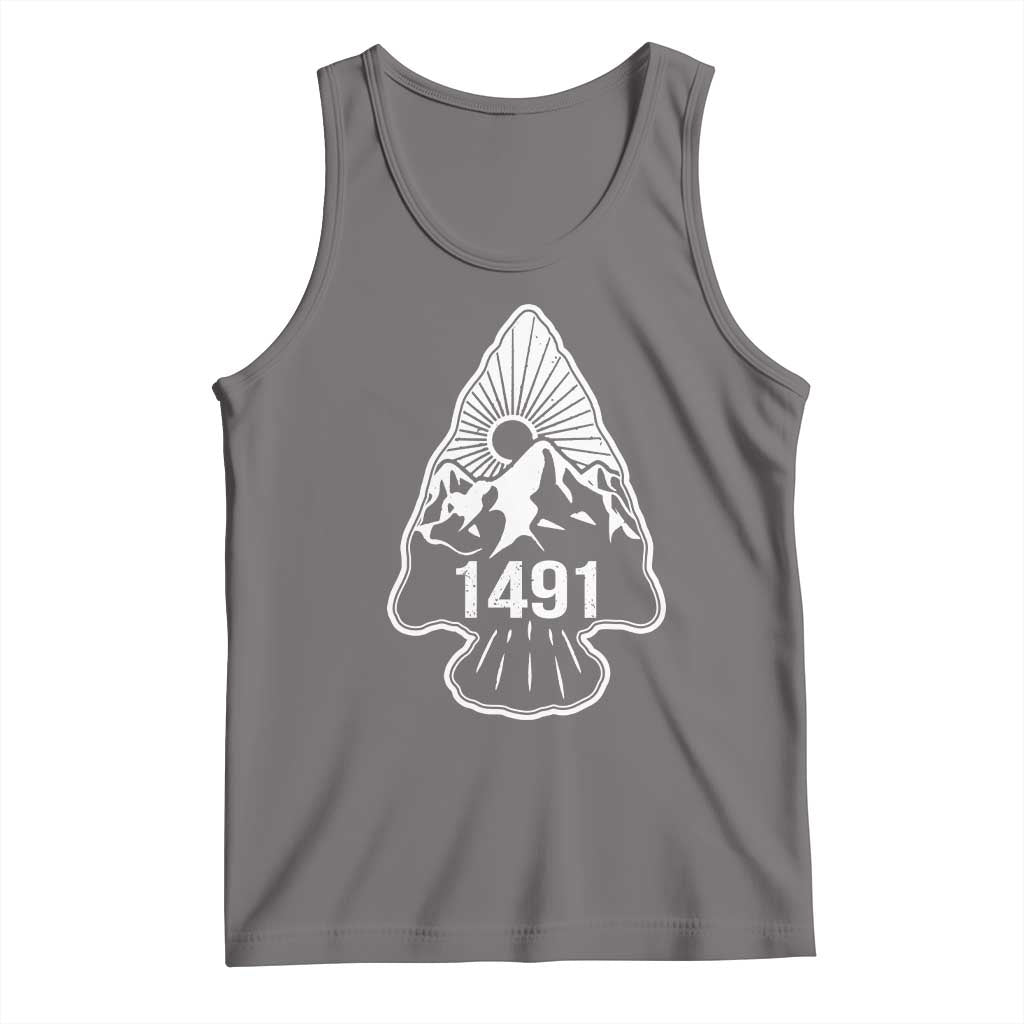 Proud Native American 1491 Pre Columbus Indigenous Arrowhead Tank Top TS11 Deep Heather Print Your Wear