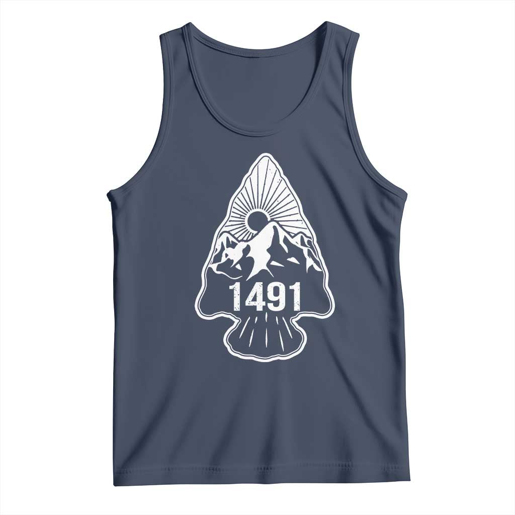 Proud Native American 1491 Pre Columbus Indigenous Arrowhead Tank Top TS11 Navy Print Your Wear