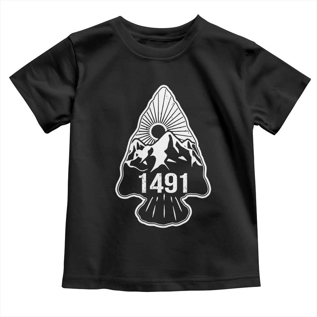 Proud Native American 1491 Pre Columbus Indigenous Arrowhead Toddler T Shirt TS11 Black Print Your Wear
