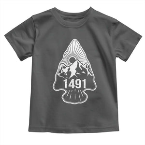Proud Native American 1491 Pre Columbus Indigenous Arrowhead Toddler T Shirt TS11 Dark Heather Print Your Wear