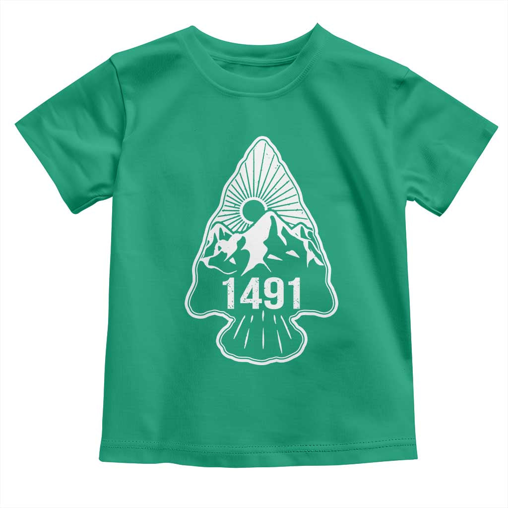 Proud Native American 1491 Pre Columbus Indigenous Arrowhead Toddler T Shirt TS11 Irish Green Print Your Wear