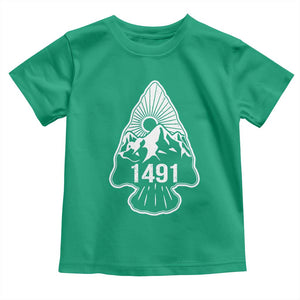 Proud Native American 1491 Pre Columbus Indigenous Arrowhead Toddler T Shirt TS11 Irish Green Print Your Wear