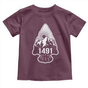 Proud Native American 1491 Pre Columbus Indigenous Arrowhead Toddler T Shirt TS11 Maroon Print Your Wear