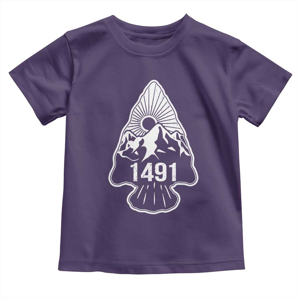 Proud Native American 1491 Pre Columbus Indigenous Arrowhead Toddler T Shirt TS11 Purple Print Your Wear