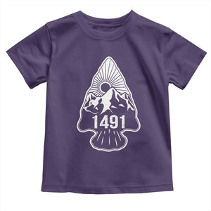 Proud Native American 1491 Pre Columbus Indigenous Arrowhead Toddler T Shirt TS11 Purple Print Your Wear