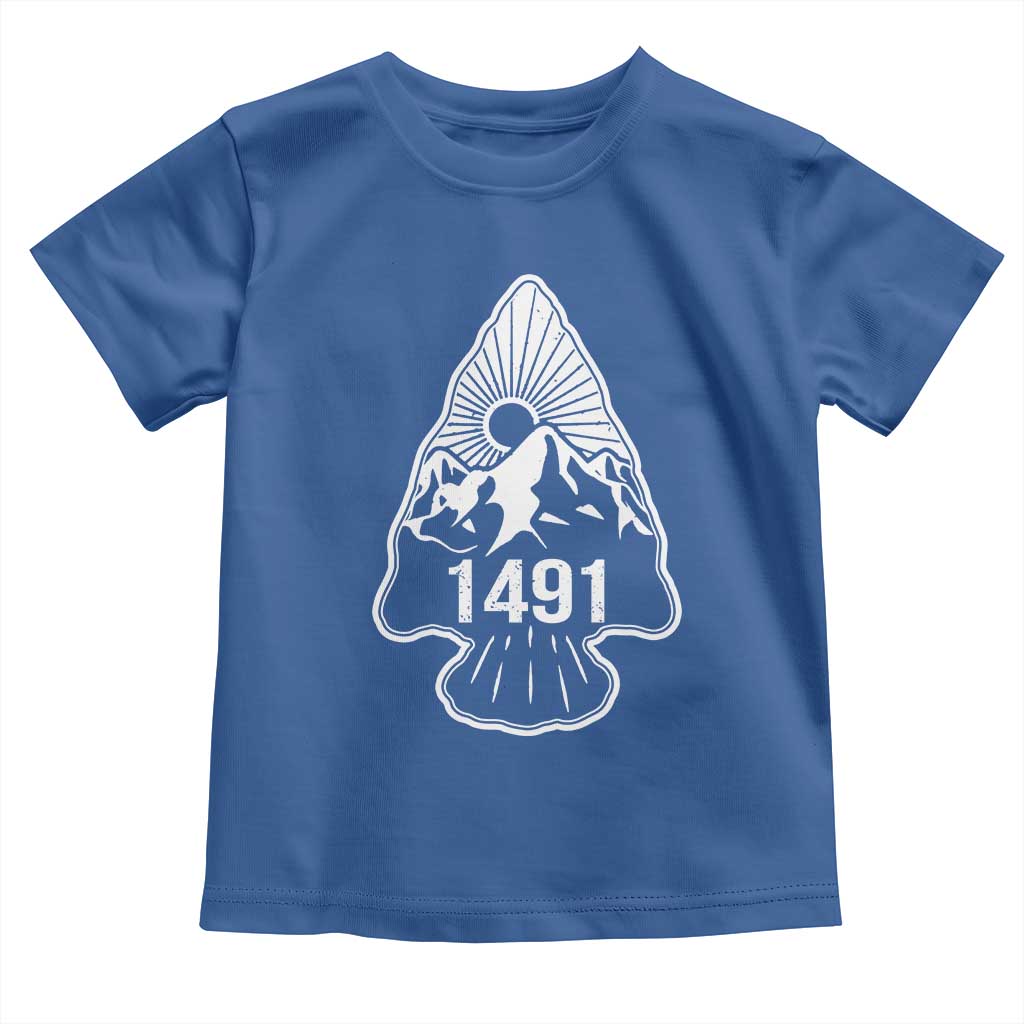 Proud Native American 1491 Pre Columbus Indigenous Arrowhead Toddler T Shirt TS11 Royal Blue Print Your Wear