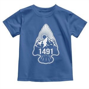 Proud Native American 1491 Pre Columbus Indigenous Arrowhead Toddler T Shirt TS11 Royal Blue Print Your Wear