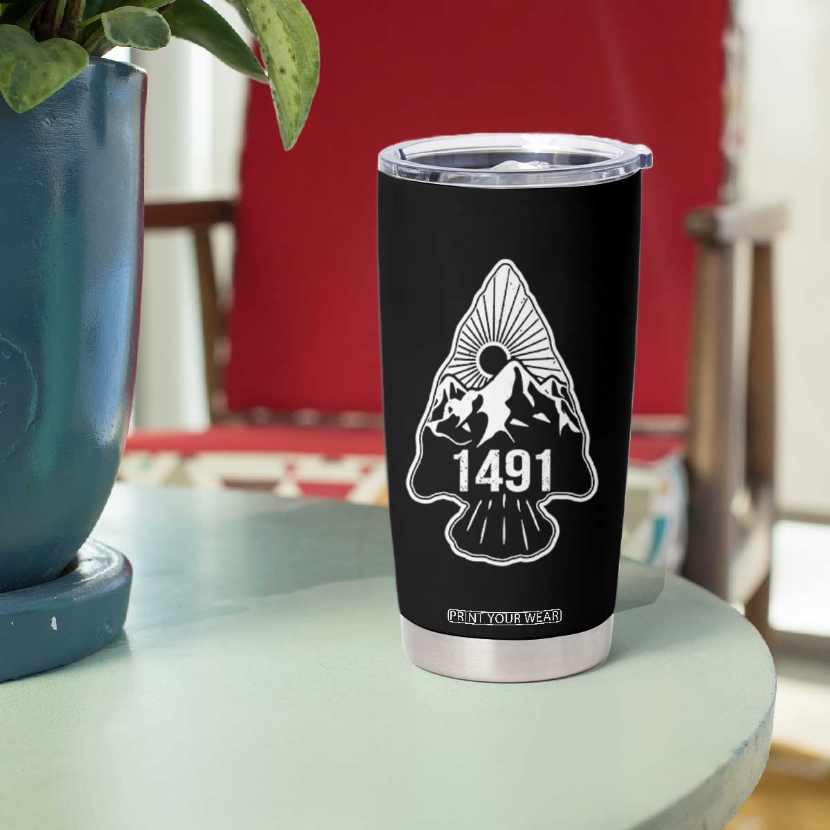 Proud Native American 1491 Pre Columbus Indigenous Arrowhead Tumbler Cup TS11 Print Your Wear