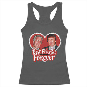 Funny Trump Best Friend Forever Racerback Tank Top Humor Political Coquette Lace Heart TS11 Dark Heather Print Your Wear