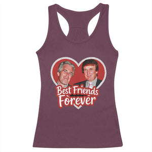 Funny Trump Best Friend Forever Racerback Tank Top Humor Political Coquette Lace Heart TS11 Maroon Print Your Wear