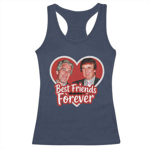 Funny Trump Best Friend Forever Racerback Tank Top Humor Political Coquette Lace Heart TS11 Navy Print Your Wear