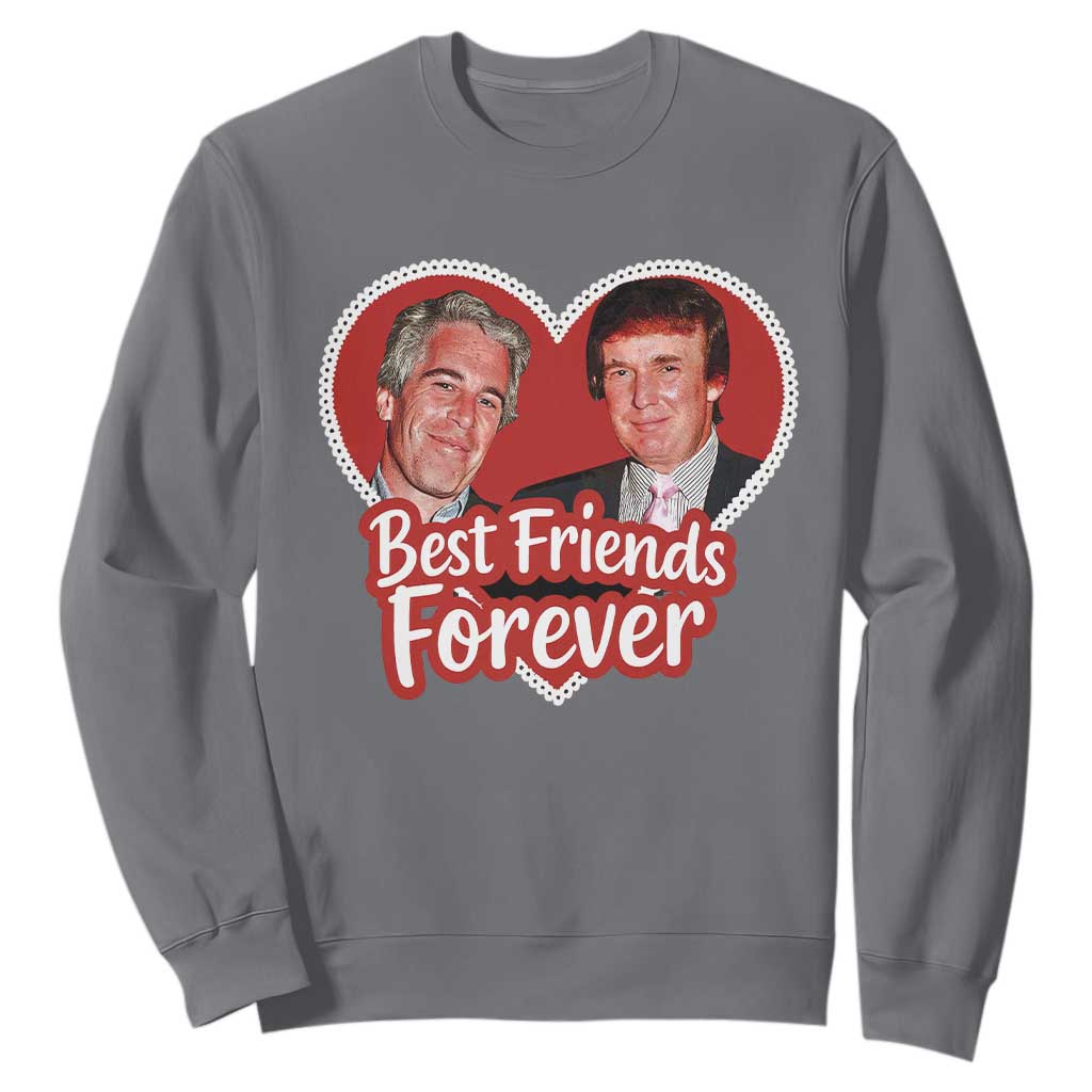 Funny Trump Best Friend Forever Sweatshirt Humor Political Coquette Lace Heart TS11 Charcoal Print Your Wear