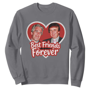 Funny Trump Best Friend Forever Sweatshirt Humor Political Coquette Lace Heart TS11 Charcoal Print Your Wear