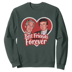 Funny Trump Best Friend Forever Sweatshirt Humor Political Coquette Lace Heart TS11 Dark Forest Green Print Your Wear