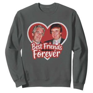 Funny Trump Best Friend Forever Sweatshirt Humor Political Coquette Lace Heart TS11 Dark Heather Print Your Wear