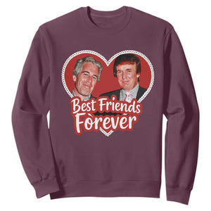 Funny Trump Best Friend Forever Sweatshirt Humor Political Coquette Lace Heart TS11 Maroon Print Your Wear