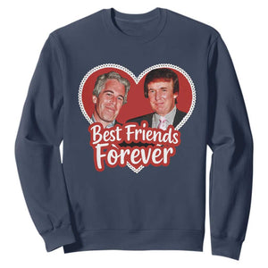 Funny Trump Best Friend Forever Sweatshirt Humor Political Coquette Lace Heart TS11 Navy Print Your Wear