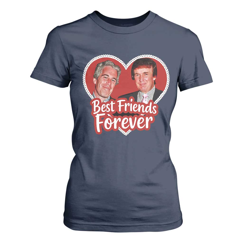 Funny Trump Best Friend Forever T Shirt For Women Humor Political Coquette Lace Heart TS11 Navy Print Your Wear