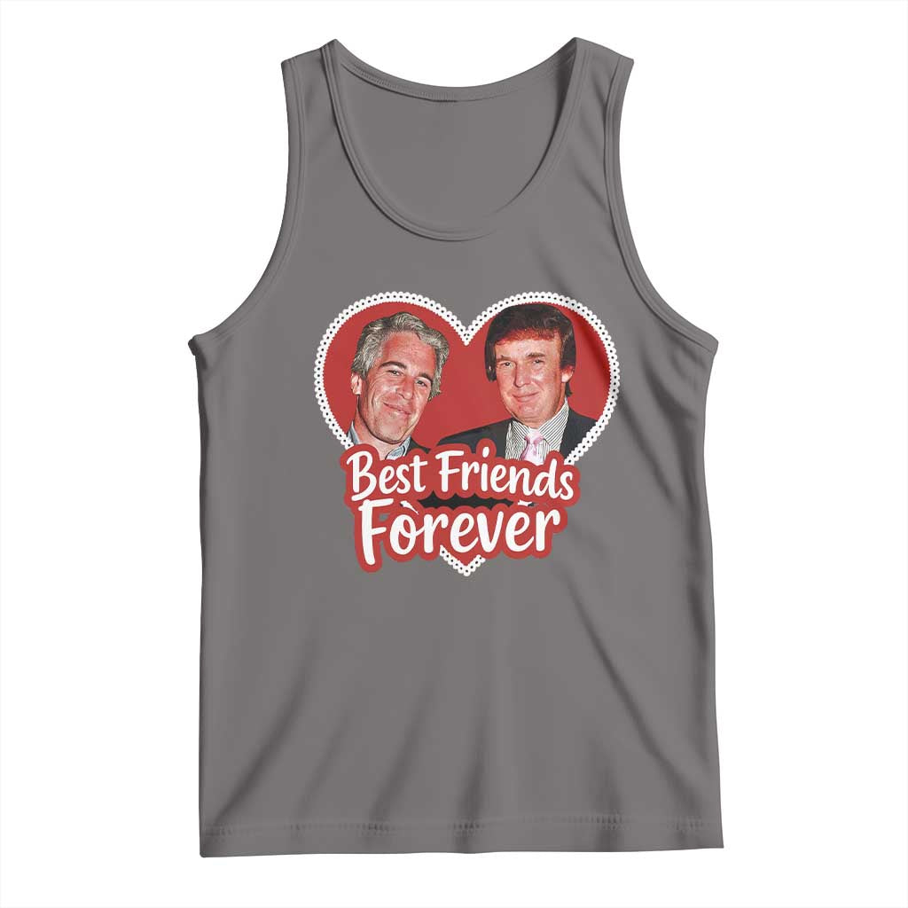 Funny Trump Best Friend Forever Tank Top Humor Political Coquette Lace Heart TS11 Deep Heather Print Your Wear