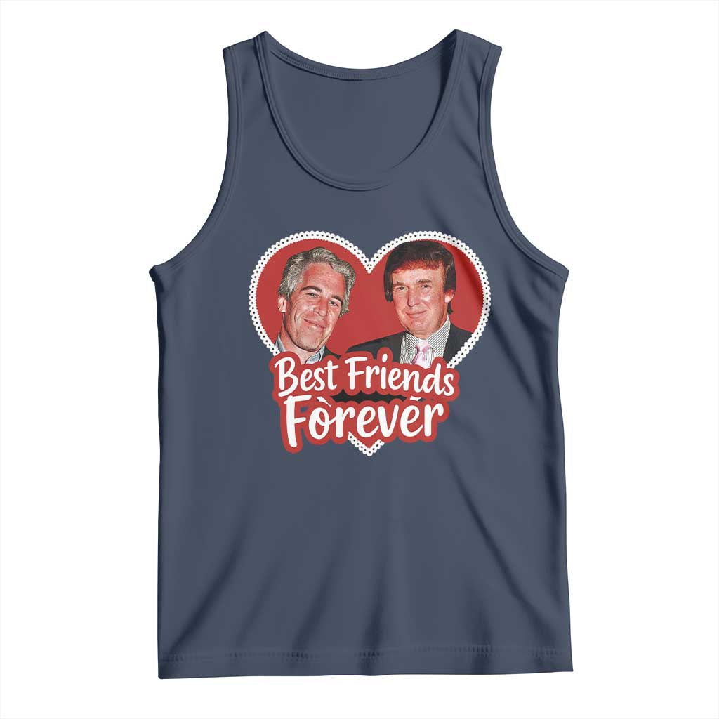 Funny Trump Best Friend Forever Tank Top Humor Political Coquette Lace Heart TS11 Navy Print Your Wear