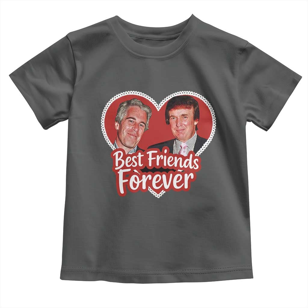 Funny Trump Best Friend Forever Toddler T Shirt Humor Political Coquette Lace Heart TS11 Dark Heather Print Your Wear