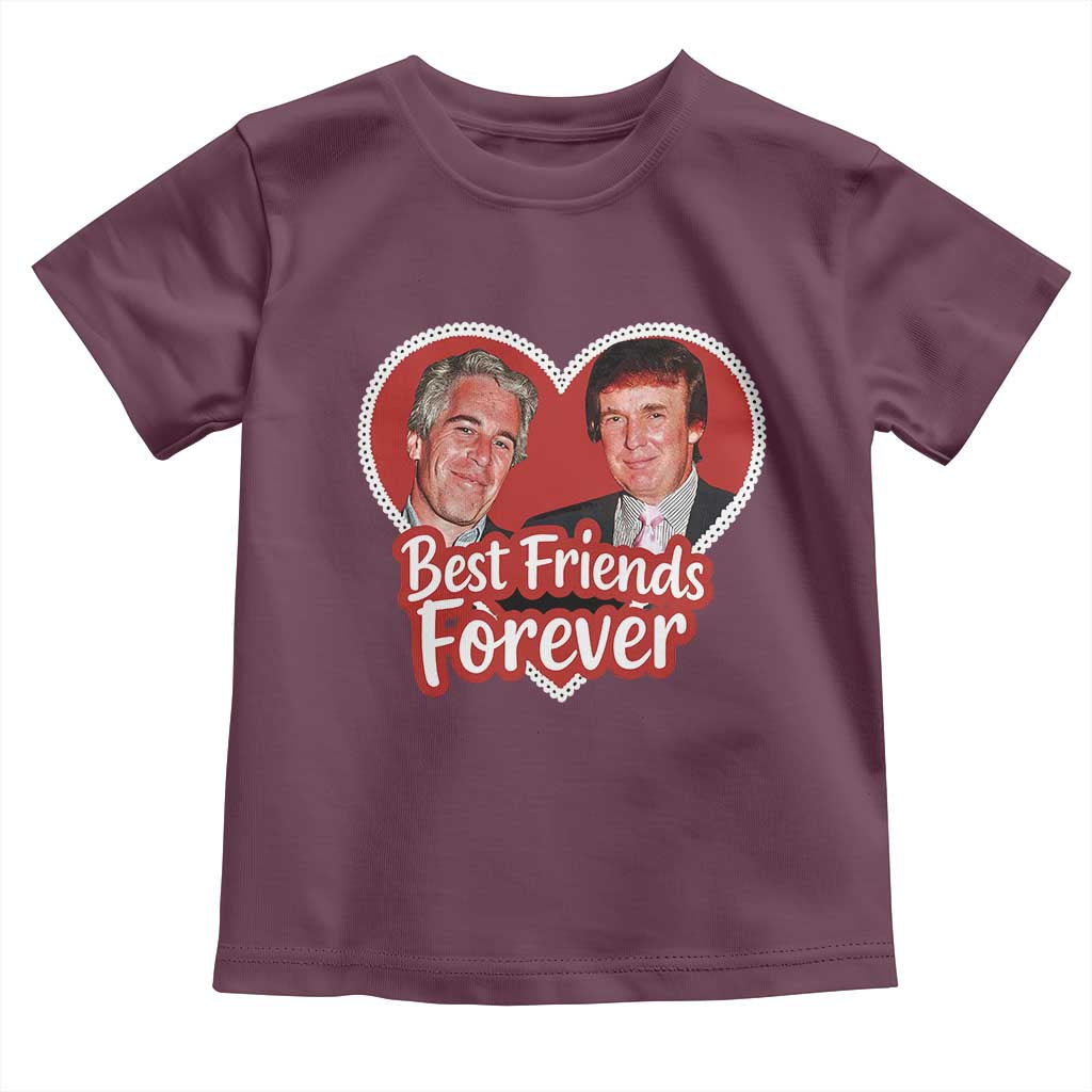Funny Trump Best Friend Forever Toddler T Shirt Humor Political Coquette Lace Heart TS11 Maroon Print Your Wear