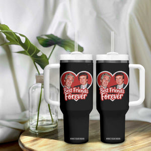 Funny Trump Best Friend Forever Tumbler With Handle Humor Political Coquette Lace Heart TS11 Print Your Wear