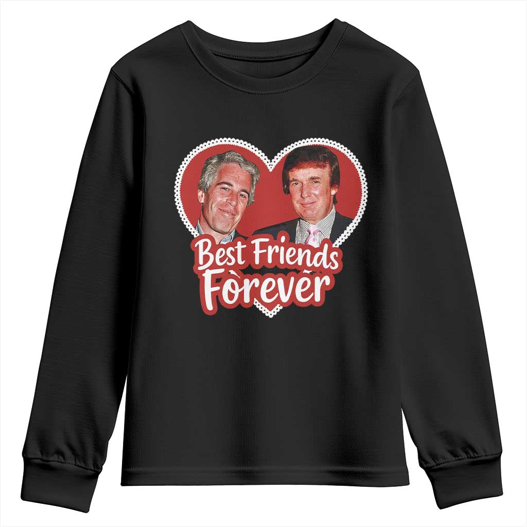 Funny Trump Best Friend Forever Youth Sweatshirt Humor Political Coquette Lace Heart TS11 Black Print Your Wear