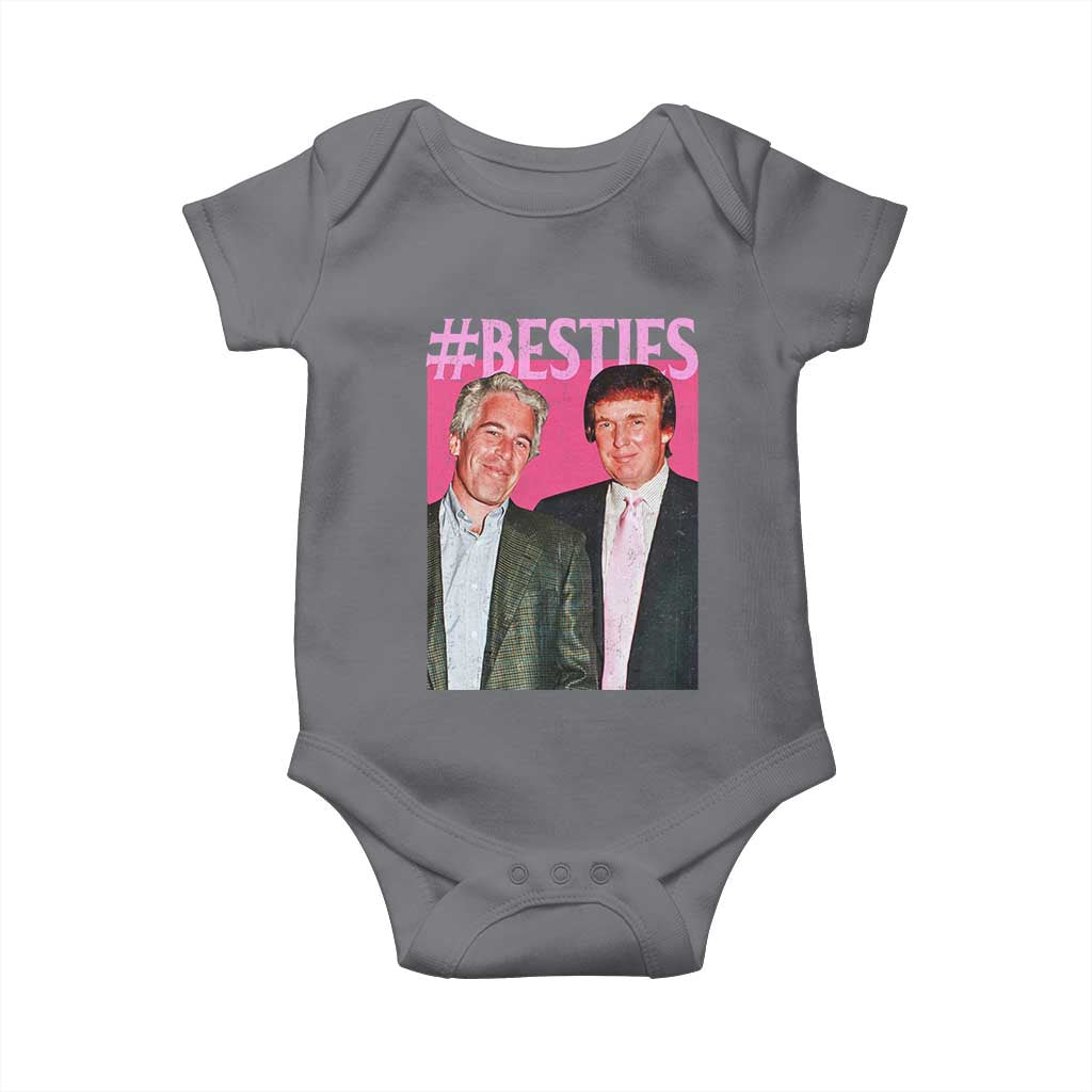 Funny Trump Bestie Baby Onesie Humor Political 2025 TS11 Charcoal Print Your Wear