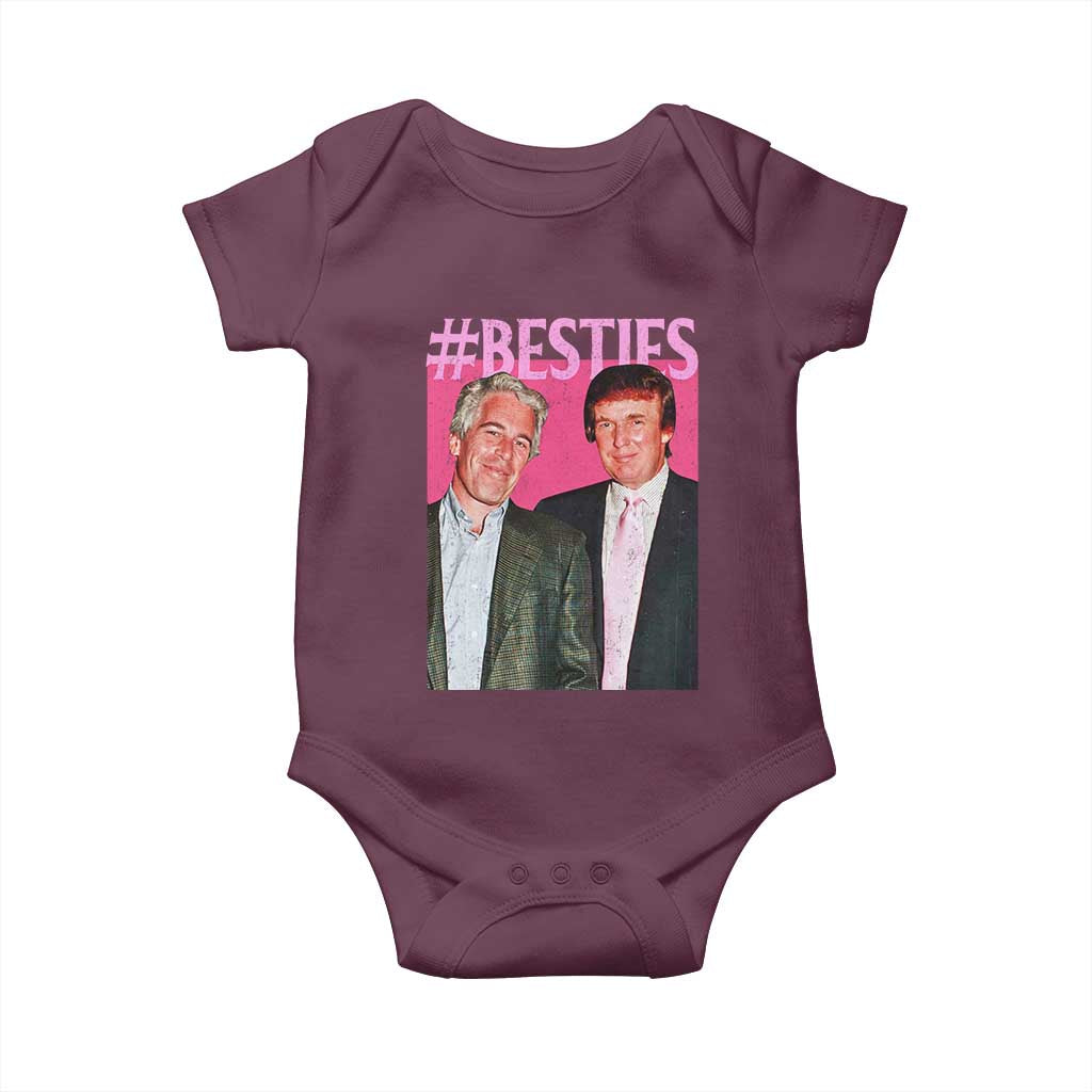 Funny Trump Bestie Baby Onesie Humor Political 2025 TS11 Maroon Print Your Wear