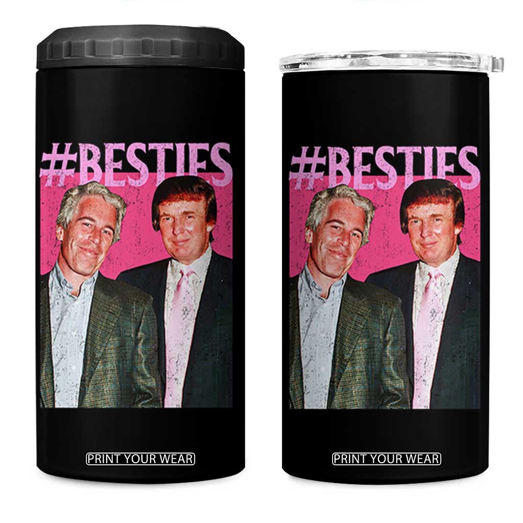 Funny Trump Bestie 4 in 1 Can Cooler Tumbler Humor Political 2025 TS11 One Size: 16 oz Black Print Your Wear