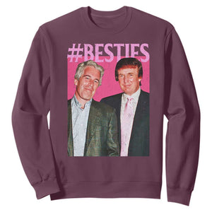 Funny Trump Bestie Sweatshirt Humor Political 2025 TS11 Maroon Print Your Wear
