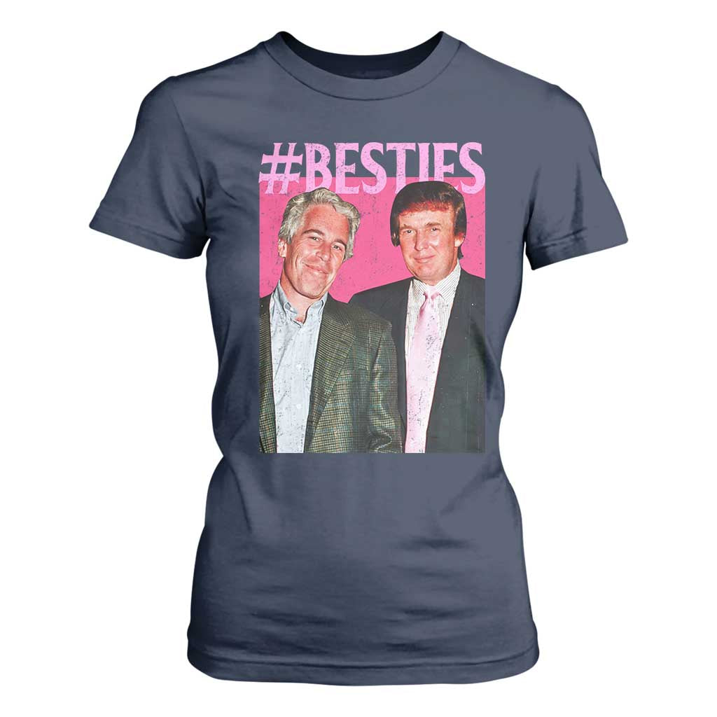 Funny Trump Bestie T Shirt For Women Humor Political 2025 TS11 Navy Print Your Wear