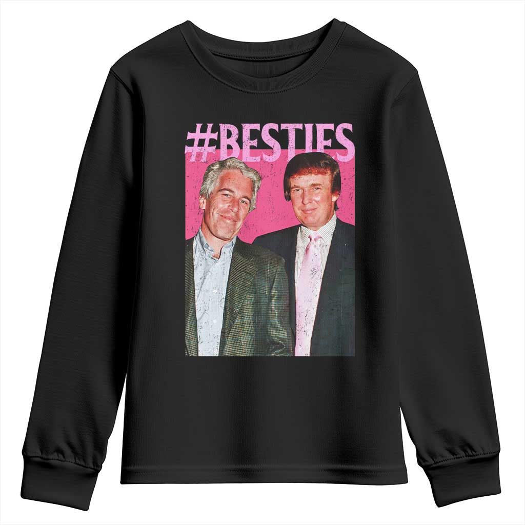 Funny Trump Bestie Youth Sweatshirt Humor Political 2025 TS11 Black Print Your Wear