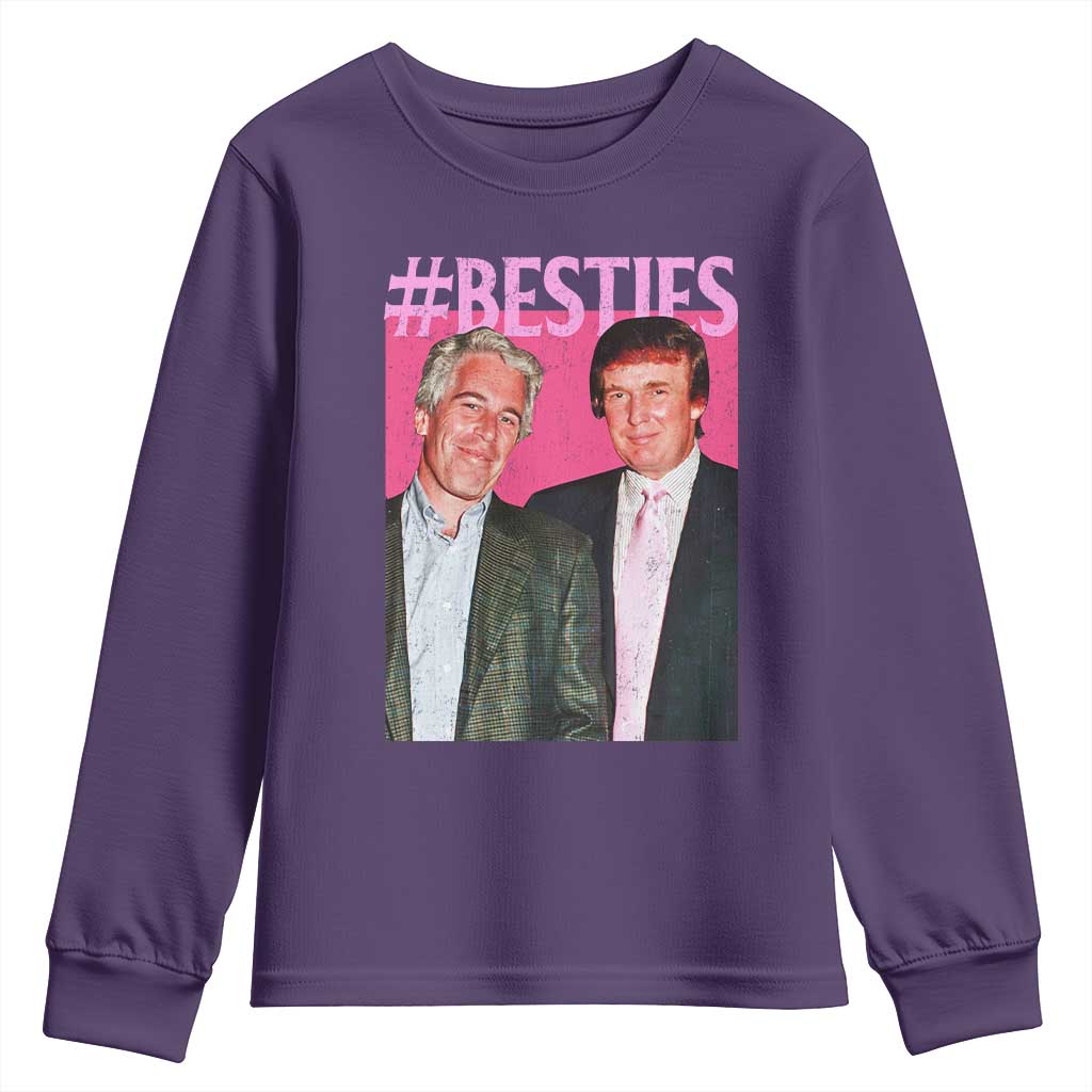 Funny Trump Bestie Youth Sweatshirt Humor Political 2025 TS11 Purple Print Your Wear