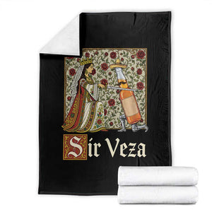 Sir Veza Beer Medieval Knight Pun Sombrero Cinco De Mayo Throw Blanket