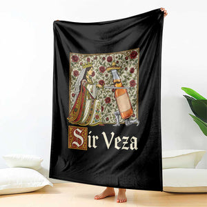 Sir Veza Beer Medieval Knight Pun Sombrero Cinco De Mayo Throw Blanket