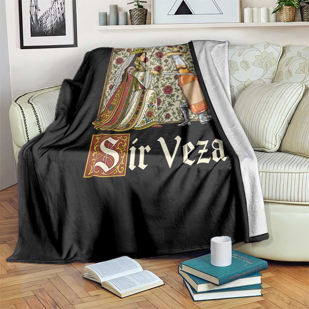 Sir Veza Beer Medieval Knight Pun Sombrero Cinco De Mayo Throw Blanket