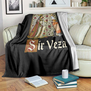 Sir Veza Beer Medieval Knight Pun Sombrero Cinco De Mayo Throw Blanket