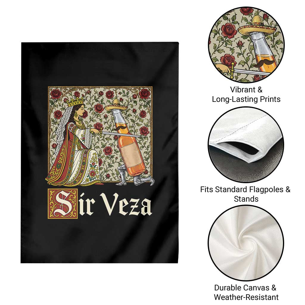 Sir Veza Beer Medieval Knight Pun Sombrero Cinco De Mayo Garden Flag